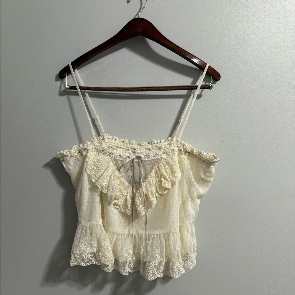 NWT American Eagle Cream Lace Cami Top - Picture 3 of 7